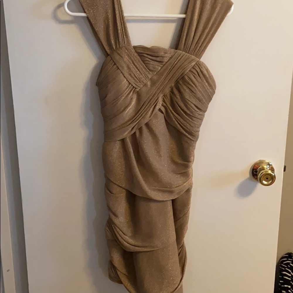 Gold cocktail dress
